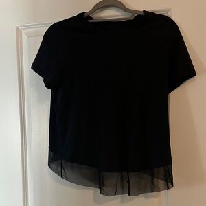 lululemon athletica Black Sheer Hem Tee